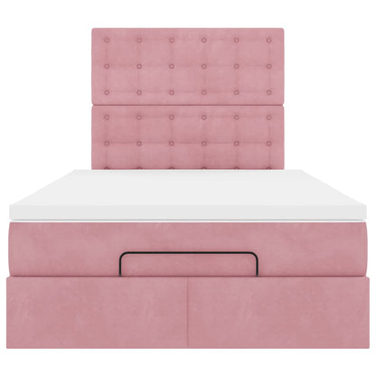 Ottoman bed met matrassen en LED's 120x190cm fluweel roze