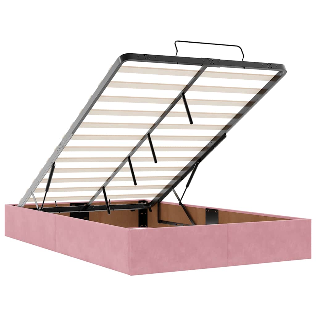 Ottoman bed met matrassen en LED's 120x190cm fluweel roze