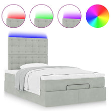 Ottoman bed met matrassen en LED's 120x200cm fluweel lichtgrijs