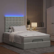 Ottomaans bed 120x200 cm lichtgrijs fluweel