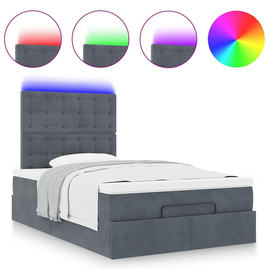 Ottoman bed met matrassen en LED's 120x200cm fluweel