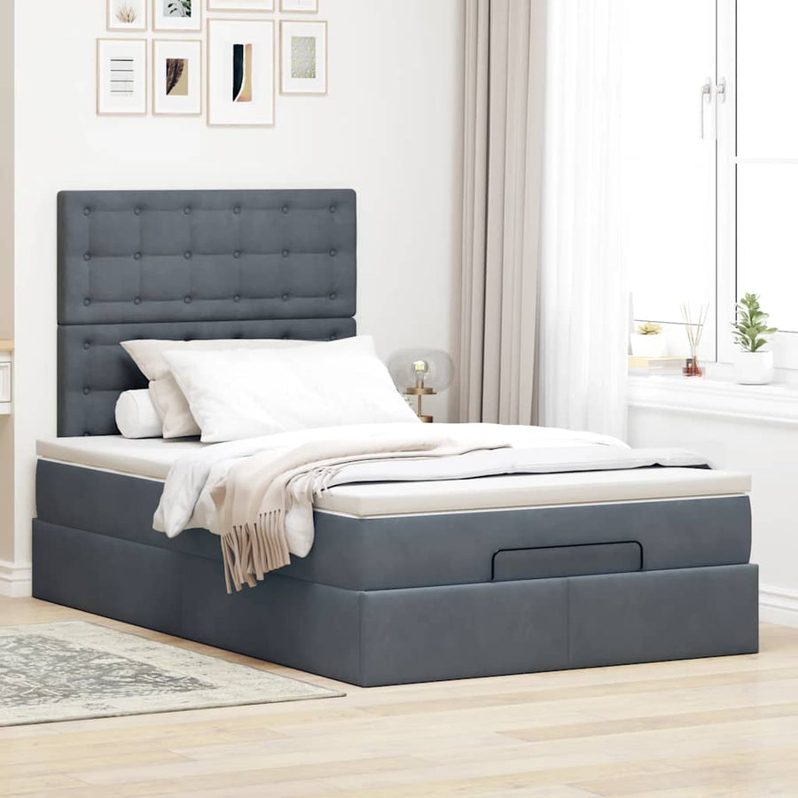 Ottoman bed met matrassen en LED's 120x200cm fluweel