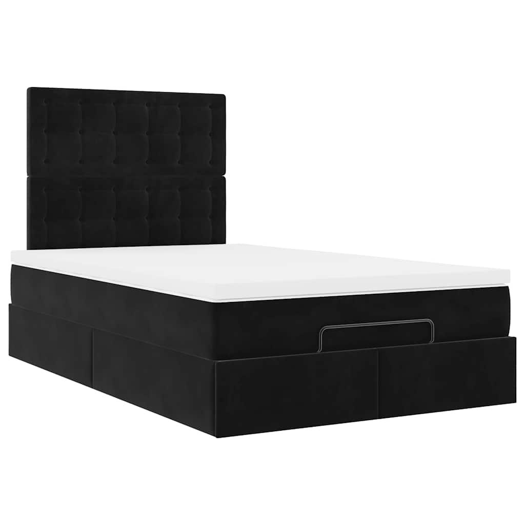 Ottoman bed met matrassen en LED's 120x200cm fluweel zwart