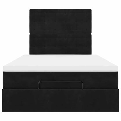 Ottoman bed met matrassen en LED's 120x200cm fluweel zwart