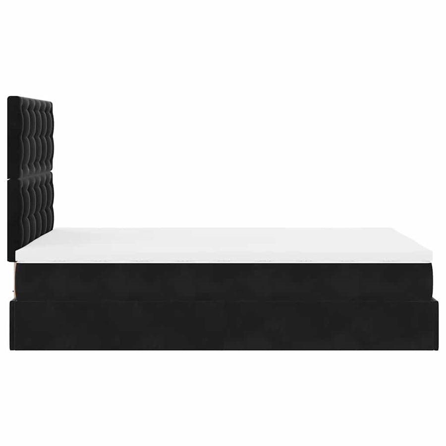 Ottoman bed met matrassen en LED's 120x200cm fluweel zwart