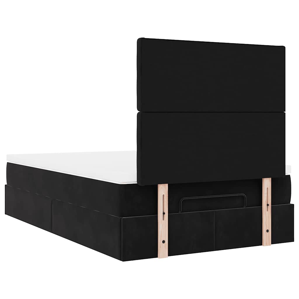 Ottoman bed met matrassen en LED's 120x200cm fluweel zwart