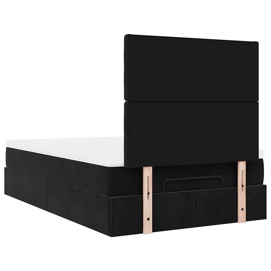 Ottoman bed met matrassen en LED's 120x200cm fluweel zwart