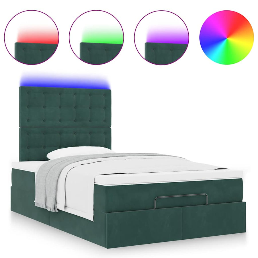 Ottoman bed met matrassen en LED's 120x200cm fluweel