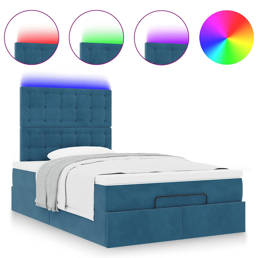 Ottoman bed met matrassen en LED's 120x200cm fluweel