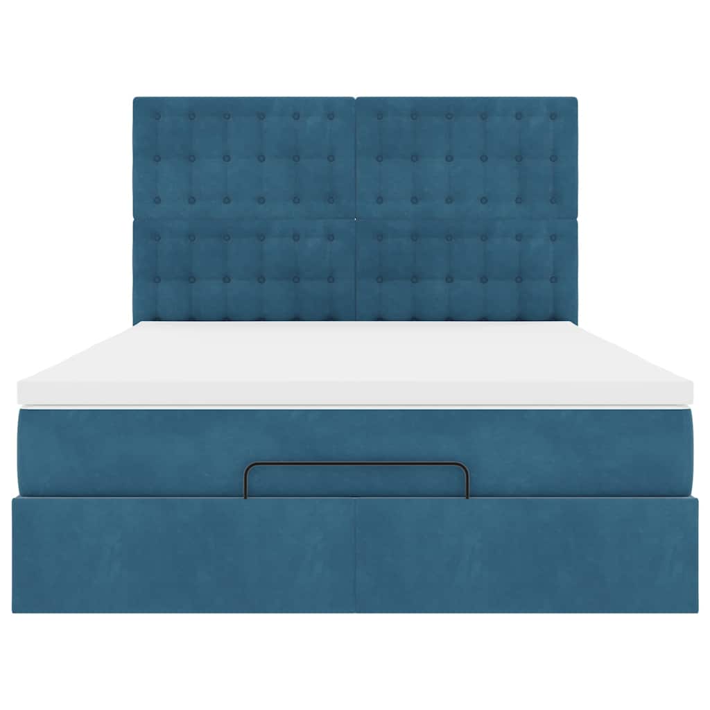 Ottoman bed met matrassen en LED's 140x190cm fluweel