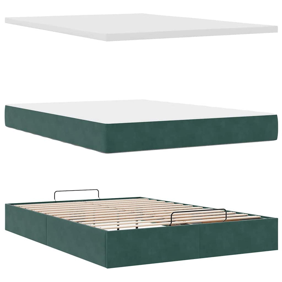 Ottoman bed met matrassen en LED's 140x200cm fluweel