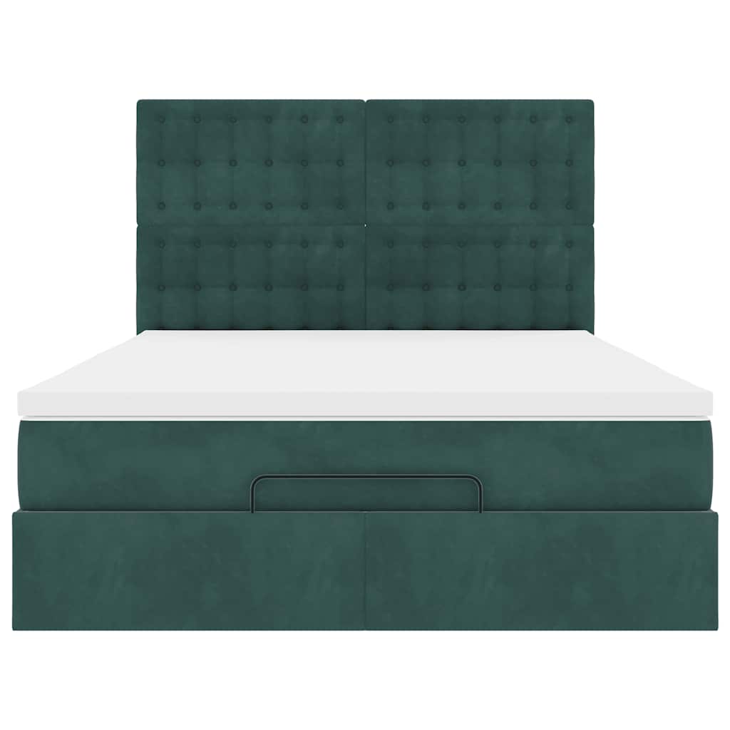Ottoman bed met matrassen en LED's 140x200cm fluweel
