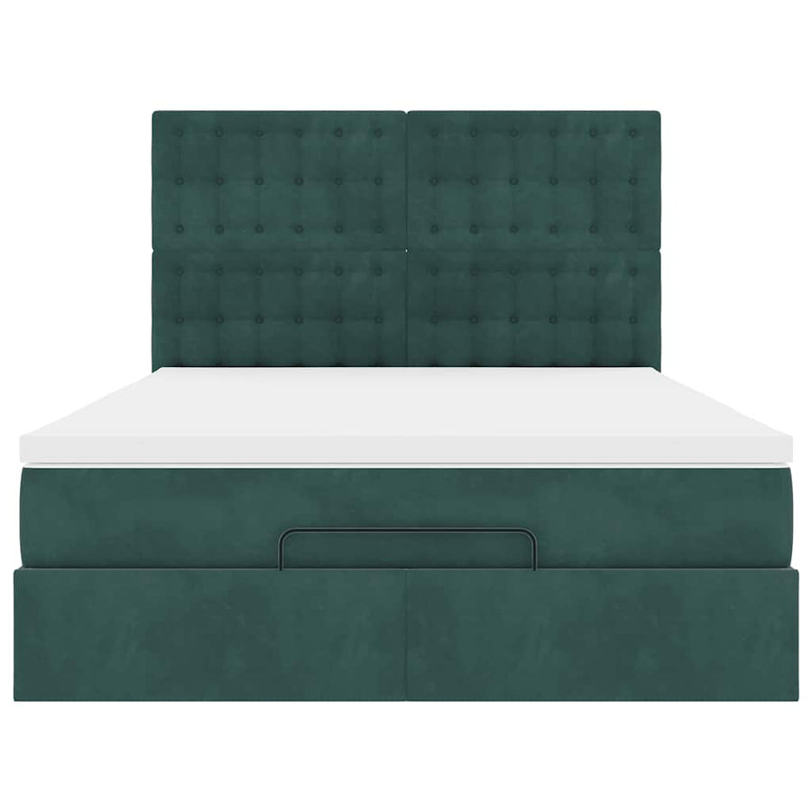 Ottoman bed met matrassen en LED's 140x200cm fluweel