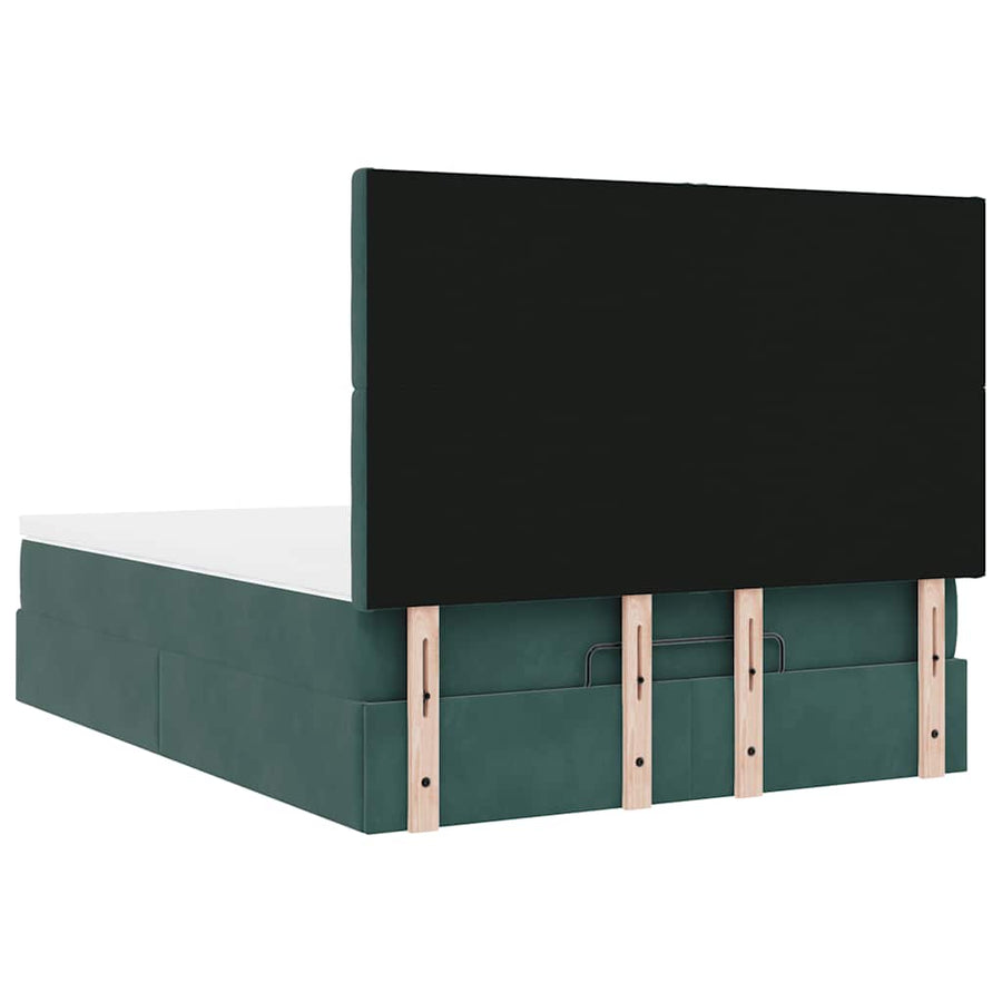Ottoman bed met matrassen en LED's 140x200cm fluweel