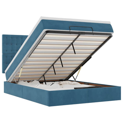 Ottoman bed met matrassen en LED's 140x200cm fluweel