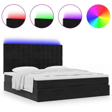 Ottoman bed met matrassen en LED's 160x200cm fluweel zwart