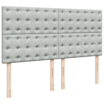 Ottoman bed met matrassen en LED's 180x200cm fluweel lichtgrijs