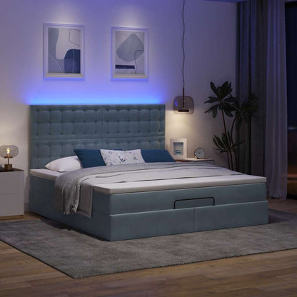 Ottoman bed met matrassen en LED's 180x200cm fluweel