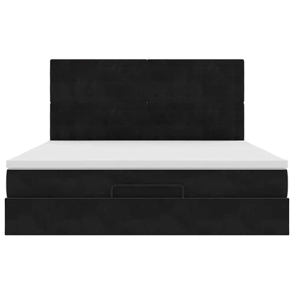 Ottoman bed met matrassen en LED's 180x200cm fluweel zwart