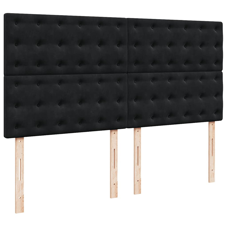 Ottoman bed met matrassen en LED's 180x200cm fluweel zwart