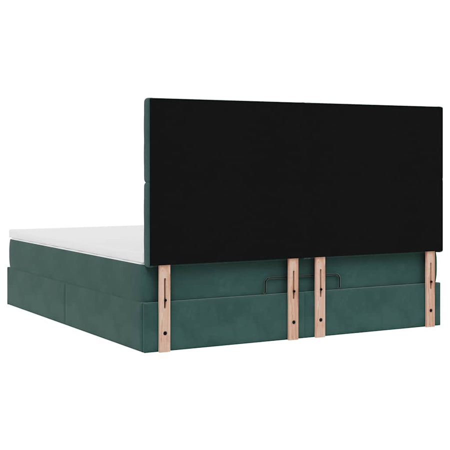 Ottoman bed met matrassen en LED's 180x200cm fluweel