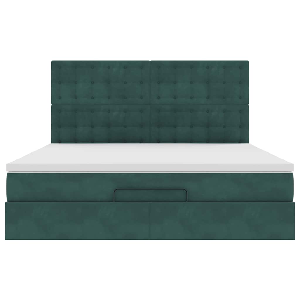 Ottoman bed met matrassen en LED's 180x200cm fluweel