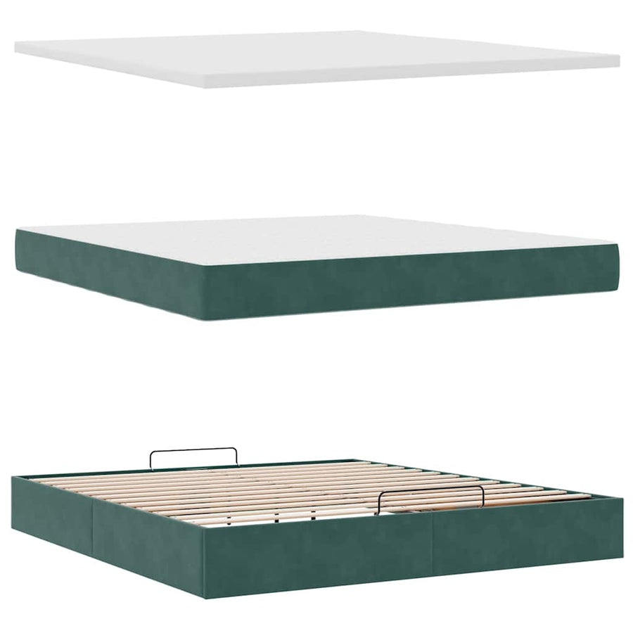 Ottoman bed met matrassen en LED's 180x200cm fluweel