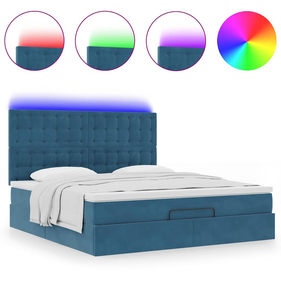 Ottoman bed met matrassen en LED's 180x200cm fluweel
