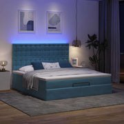 Ottomaans bed 180x200cm fluweel met opbergruimte en LED
