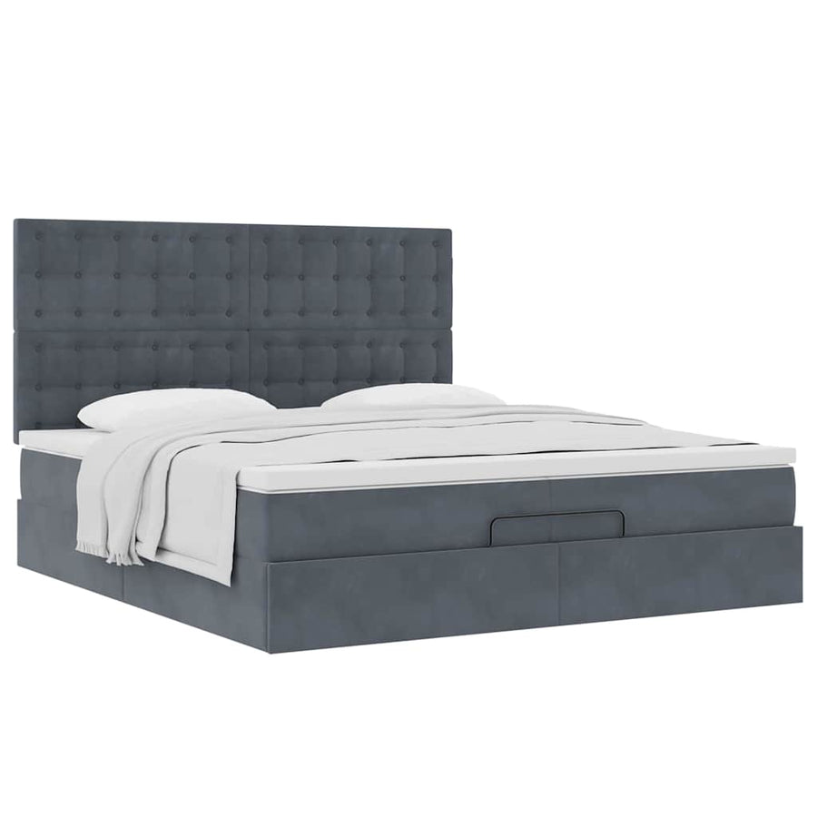 Ottoman bed met matrassen en LED's 200x200cm fluweel