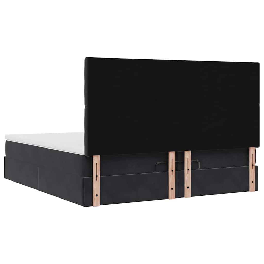 Ottoman bed met matrassen en LED's 200x200cm fluweel zwart