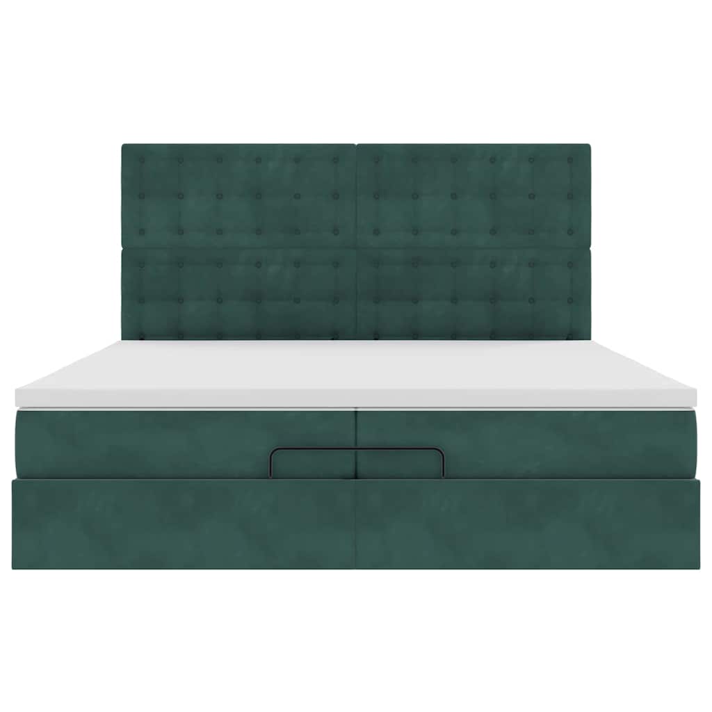 Ottoman bed met matrassen en LED's 200x200cm fluweel
