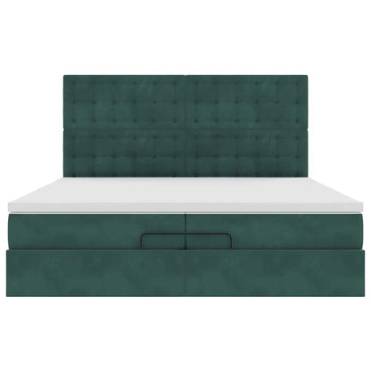 Ottoman bed met matrassen en LED's 200x200cm fluweel