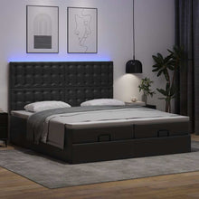 Ottoman bed met matrassen en LED's 180x200cm kunstleer zwart