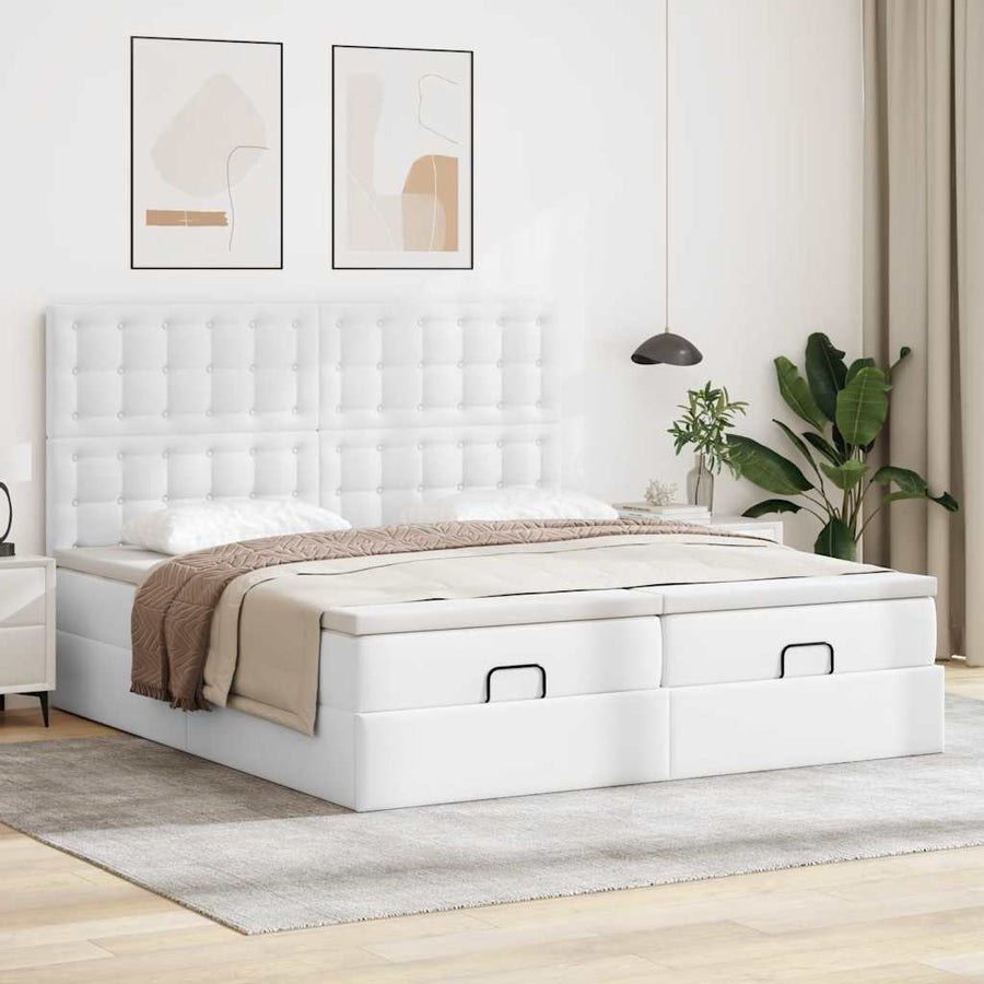Ottoman bed met matrassen en LED's 180x200cm kunstleer