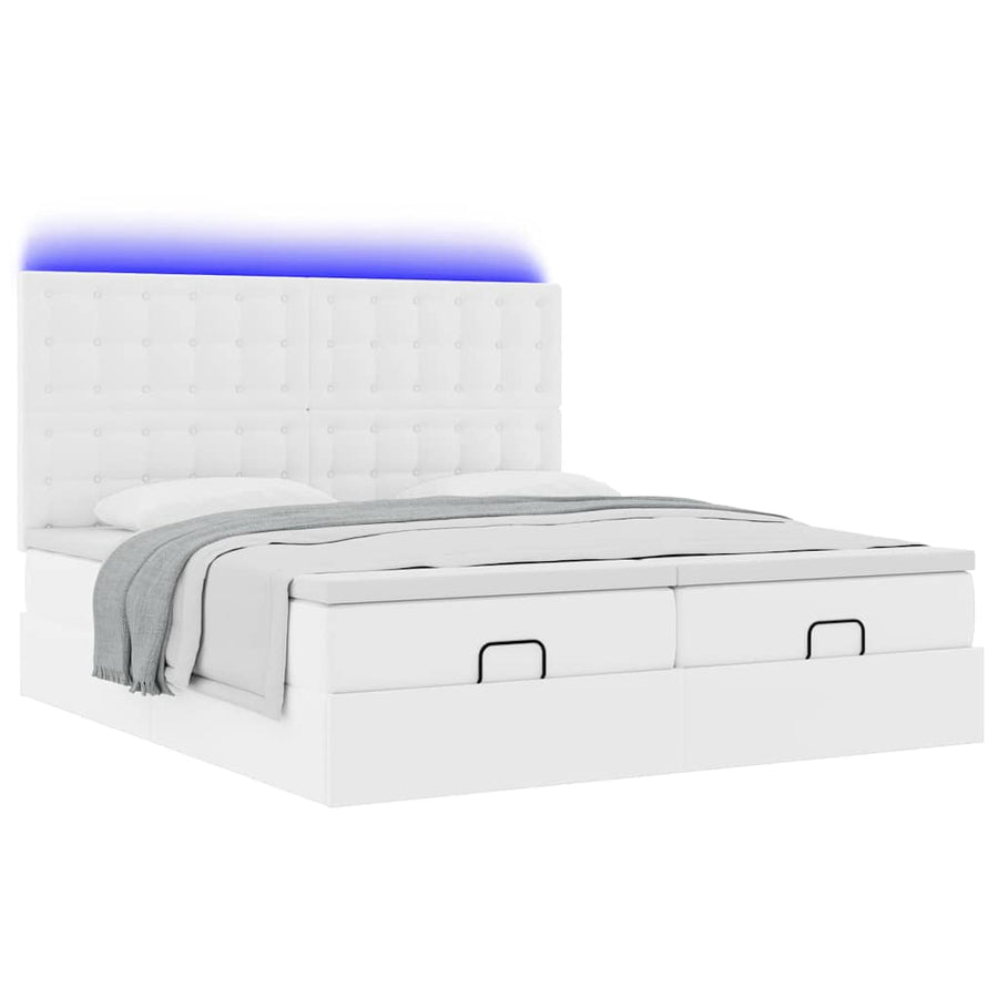 Ottoman bed met matrassen en LED's 180x200cm kunstleer