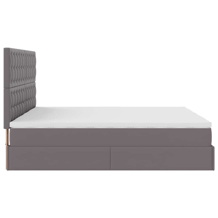 Ottoman bed met matrassen en LED's 180x200cm kunstleer grijs