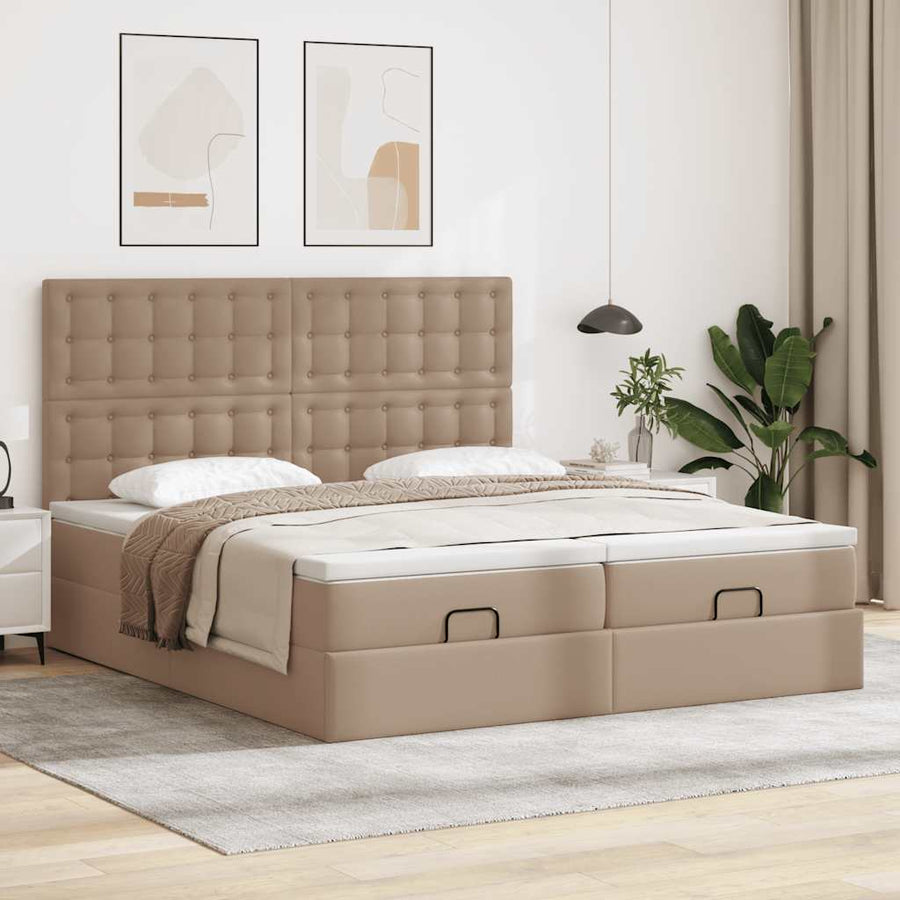 Ottoman bed met matrassen en LED's 180x200cm kunstleer