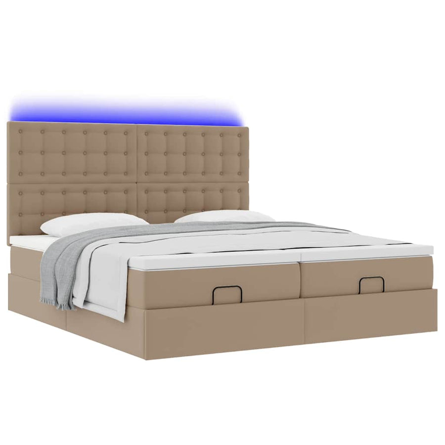 Ottoman bed met matrassen en LED's 180x200cm kunstleer