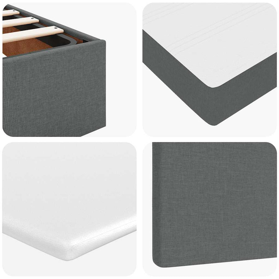 Ottoman bed met matrassen en LED's 160x200cm stof donkergrijs