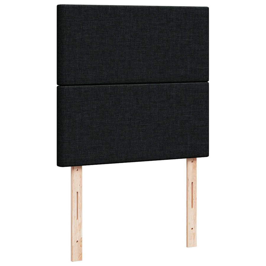 Ottoman bed met matrassen en LED's 180x200cm stof zwart