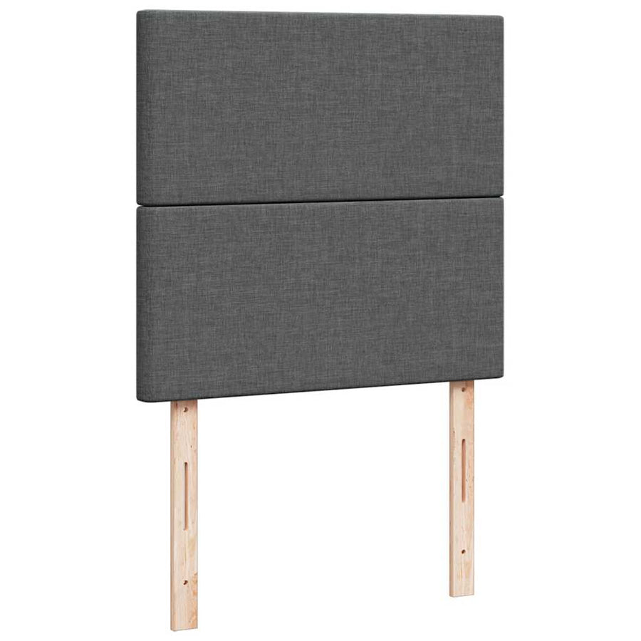 Ottoman bed met matrassen en LED's 200x200cm stof donkergrijs