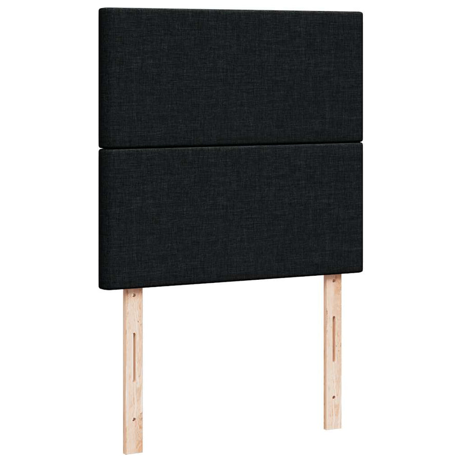Ottoman bed met matrassen en LED's 200x200cm stof zwart
