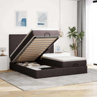 Ottomaans bed met opbergruimte 200x200 cm donkerbruin
