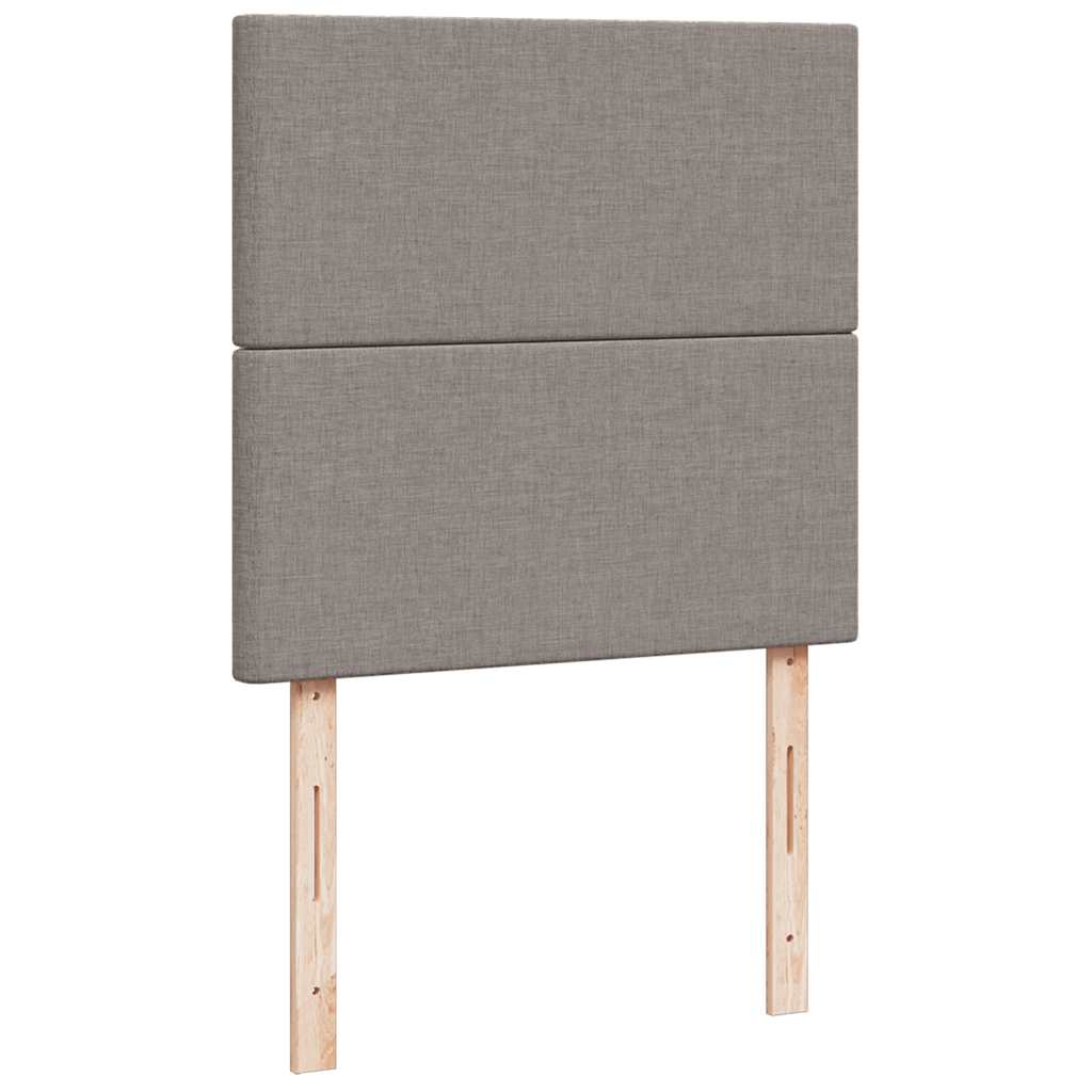 Ottoman bed met matrassen en LED's 200x200cm stof taupe