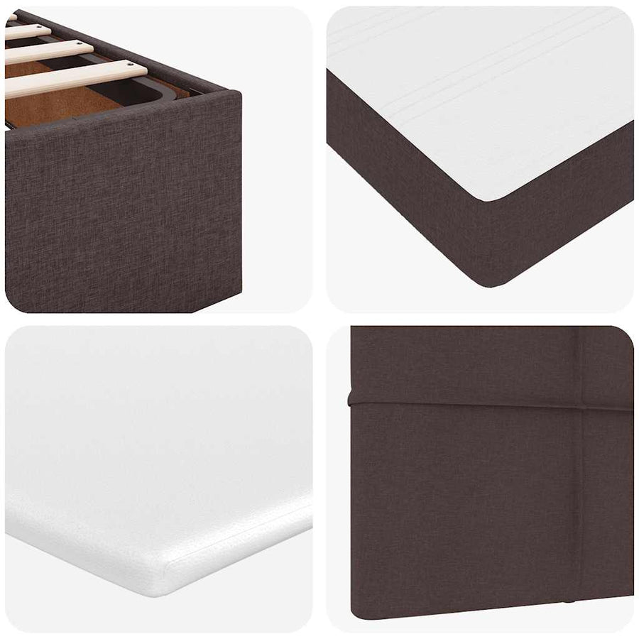Ottoman bed met matrassen en LED's 180x200cm stof donkerbruin