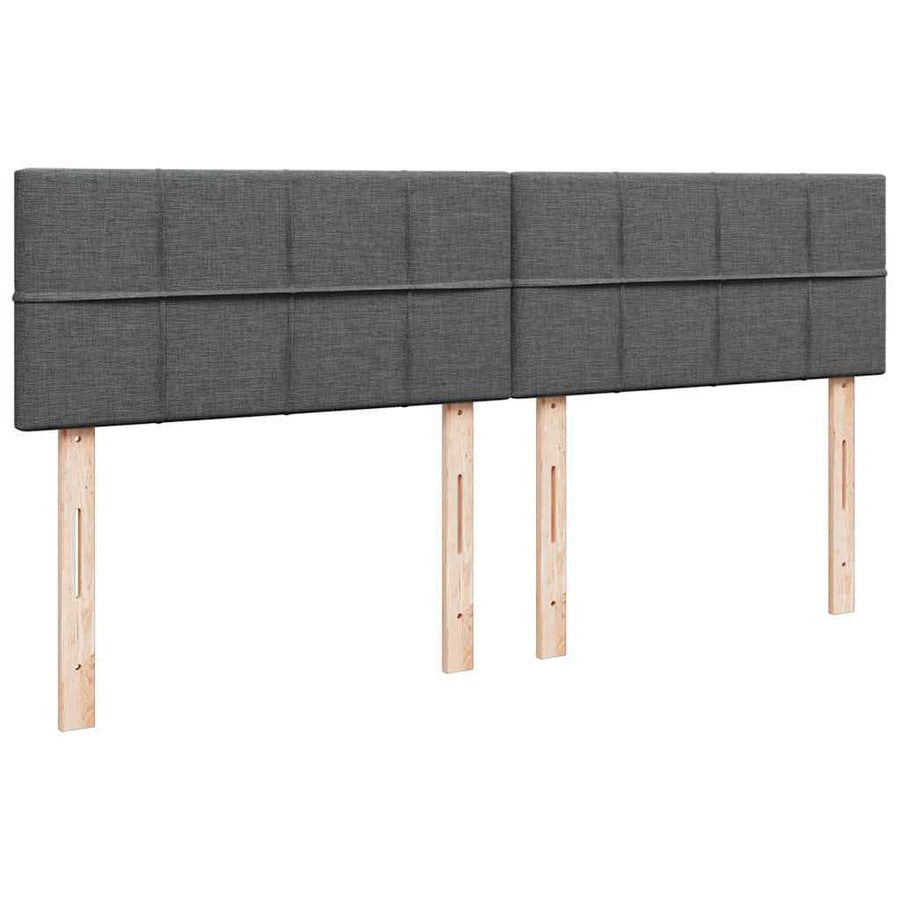 Ottoman bed met matrassen en LED's 200x200cm stof donkergrijs