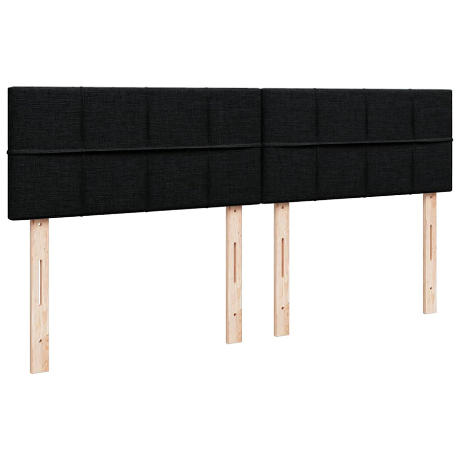Ottoman bed met matrassen en LED's 200x200cm stof zwart