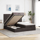 Ottomaans bed 200x200 cm donkerbruin stof