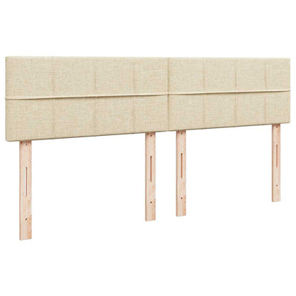 Ottoman bed met matrassen en LED's 200x200cm stof crèmekleurig